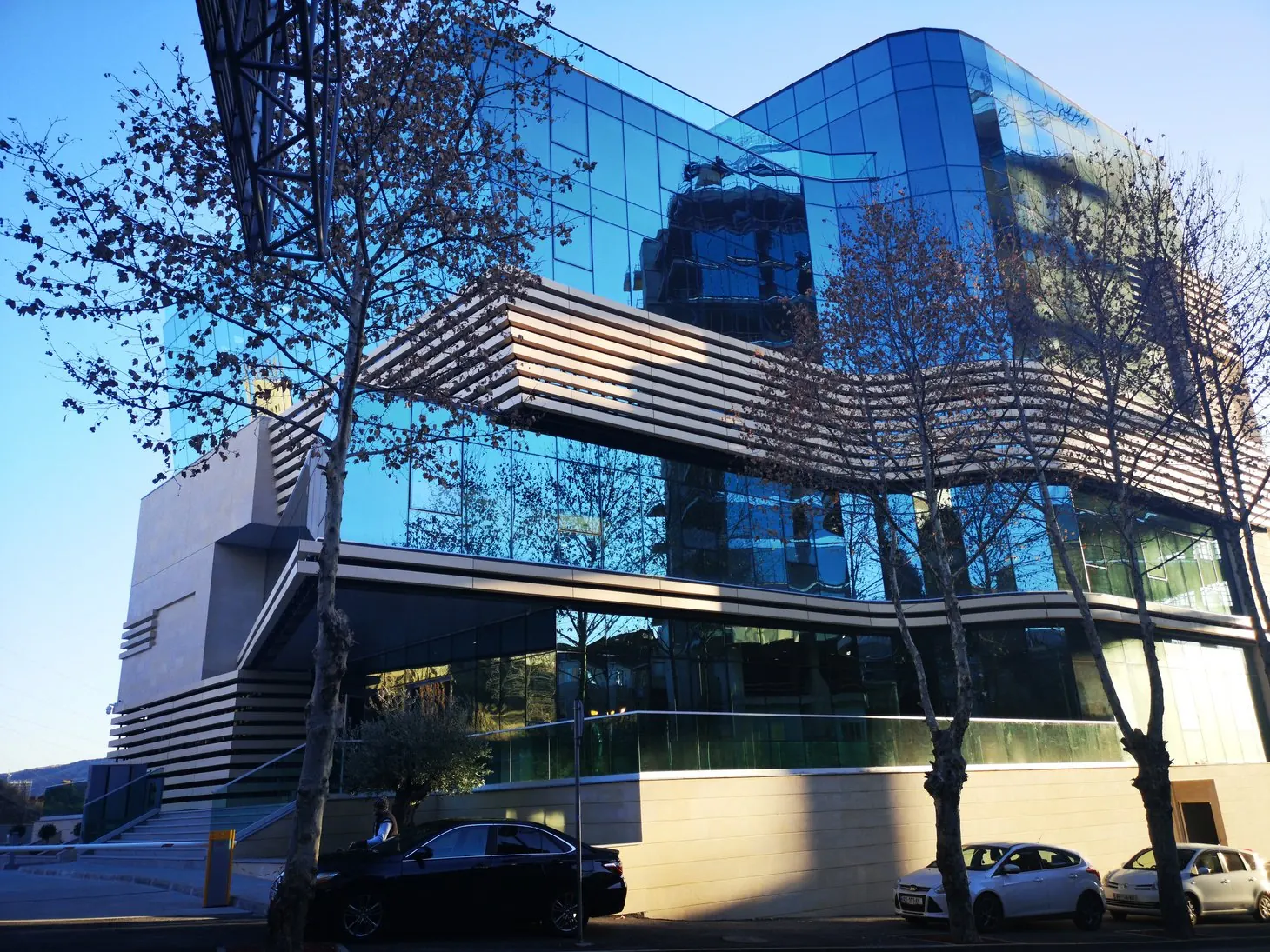 Tbilisi Business Center (Exterior) — Building corner detailing showing precision joints and modern fenestration pattern